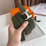 Hermes Belt Top version 【New products in stock】High Quality Genuine Leather Belt Business Casual Men and Women H Buckle Belt Double-Sided Available Pant Belt32mm