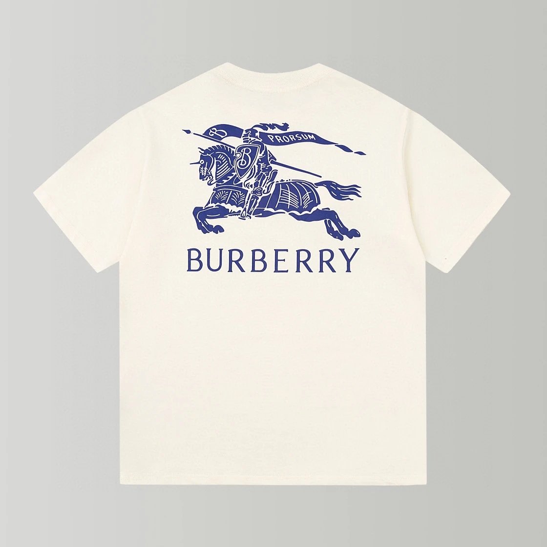 Burberry T-shirt Back Knight Print logo round Neck Short Sleeve25ss New Pure Cotton Unisex Style T T-shirt OS Loose Fit Base Shirt Half Sleeve T-Shirt Top Half Sleeve