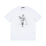 Louis Vuitton LV T-shirt Frontal Character Print logo round Neck Short Sleeve25ss New Pure Cotton Unisex Style T T-shirt OS Loose Fit Base Shirt Top Half Sleeve T-Shirt