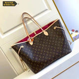 Louis Vuitton LV Women's Bag Top version Original Leather Large Presbyopic Chessboard Shopping Bag Shoulder Portable Mother and Child Bag Women's Bag M40990M40991M41180N41357N41604N41360neverfull Large Tote Bag
