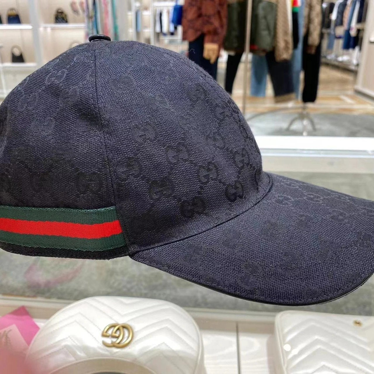 Gucci Hat 24Spring and Summer Discount Classic Double G Printed Canvas Unisex Peaked Cap