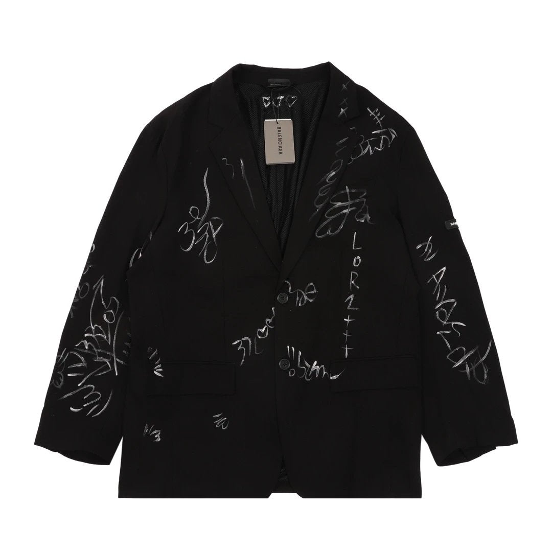 Balenciaga Jackets New Graffiti Jacket Suit os Couple Style Jacket for Men and Women