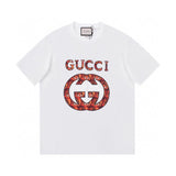 Gucci T-shirt Double-breasted G Digital Tiger Print logo round Neck Short Sleeve25ss New Pure Cotton Unisex Style T T-shirt OS Loose Fit Base Shirt Half Sleeve T-Shirt Top Half Sleeve