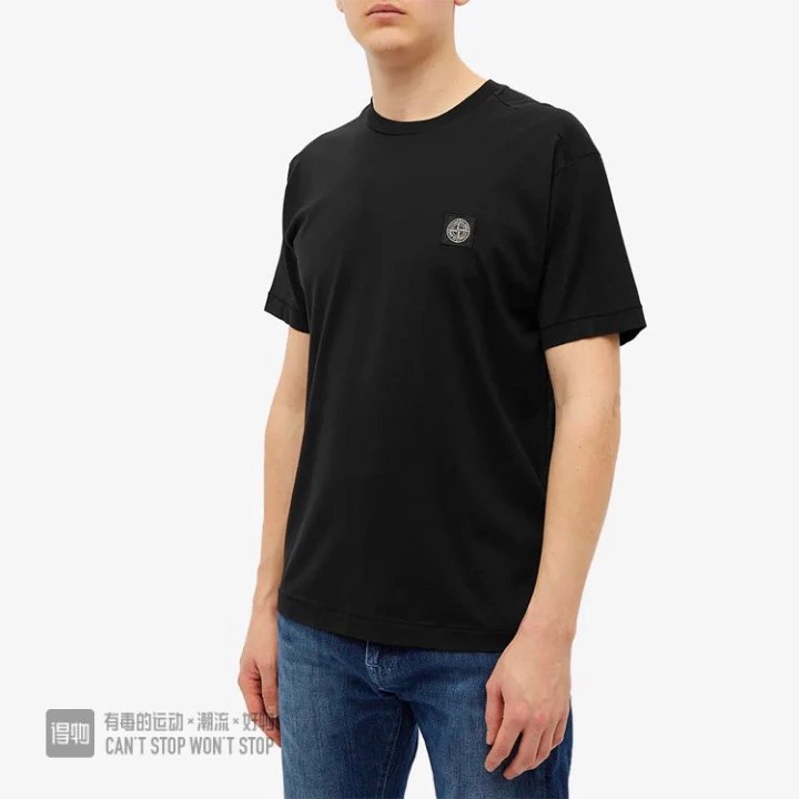 Stone Island T-shirt Top Version New Products in Stock Short Sleeve Ripped Washed Loose Pure Color Casual Versatile T Men's T-shirt