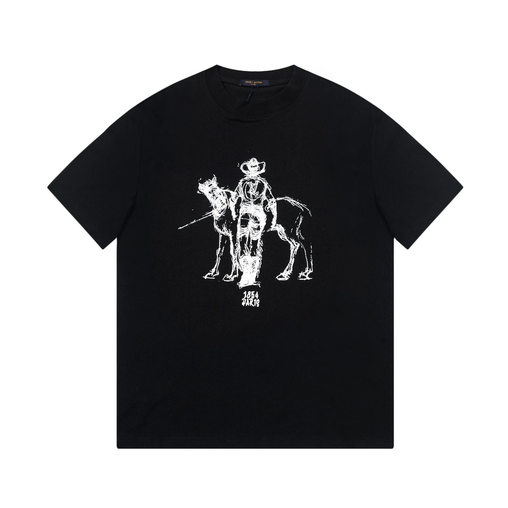 Louis Vuitton LV T-shirt Frontal Character Print logo round Neck Short Sleeve25ss New Pure Cotton Unisex Style T T-shirt OS Loose Fit Base Shirt Top Half Sleeve T-Shirt