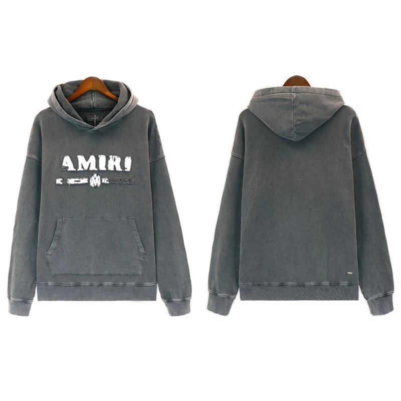 Amiri Hoodie Fashion Brand Sweater Paint-Splashing Style Graffiti Embroidered Hoodie Couple Coat