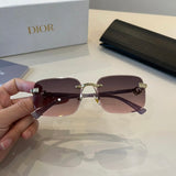 Dior Sunglasses Letter Gold Label Temple Sunglasses Slimming Non-Prescription Unisex Couple Style Driving Beach Fishing UV Protection25ss New Sports Casual Versatile