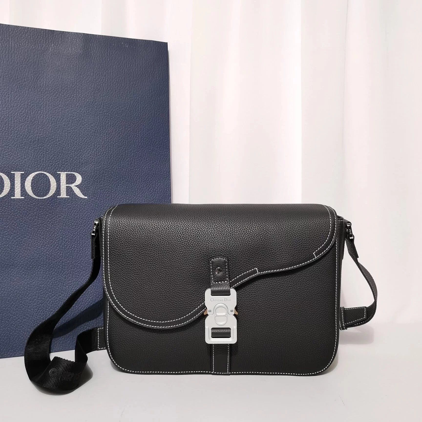 Dior Men's Bag Top version 【Original Genuine Goods Leather】2023Men's Saddle Bag Saddle Messenger Bag Crossbody Shoulder Bag Saddle Messenger Bag Male Small Size19.5cm Medium Size23cm Large Size31cm