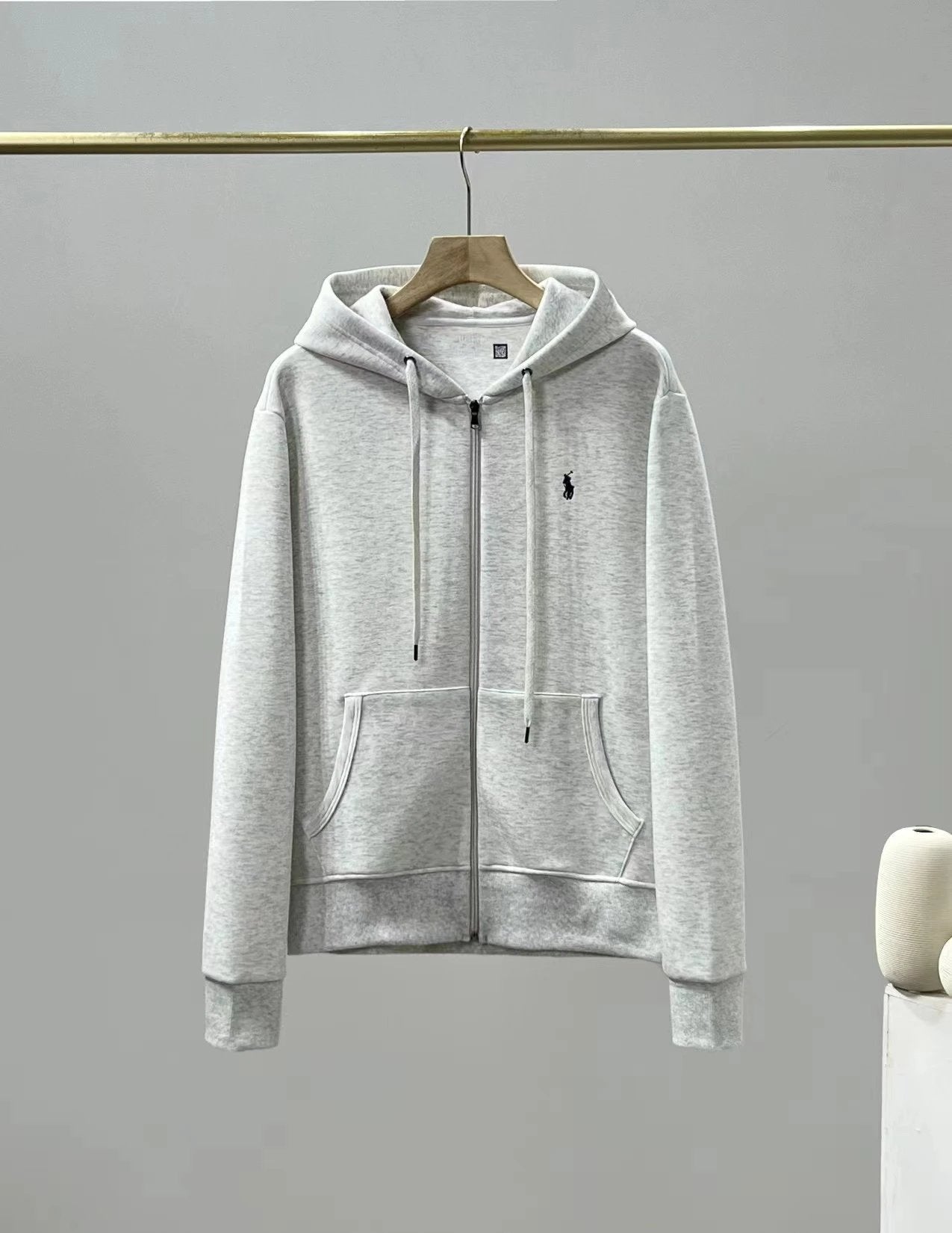 Ralph Lauren Hoodie RL Pony Embroidery Men's Zipper Hooded Casual Sweatshirt Autumn and Winter Loose Coat Men