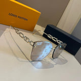 Louis Vuitton LV Sunglasses Chain Temple Sunglasses Slimming No Prescription Driving Beach Fishing Unisex Couple Style UV Protection25ss New Sports Casual Versatile