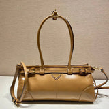 PRADA Bag Top version Latest LusSolf Oil Wax Leather Small Size Long Handle Crossbody Bag Shoulder Bag Handbag Hand Bag Underarm Bag Women's Bag1BA426Small Size