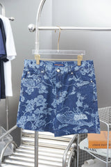 Louis Vuitton LV Shorts Allover Jacquard logo Five-point Shorts25ss New Drawstring Casual Summer Pants American Style5Two-in-One Casual Sweatpants for Men and Women, Pure Cotton Joggers