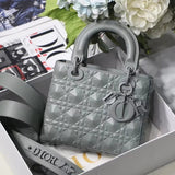 Dior Women's Bag Top version Original Leather2022Spring and Summer New Diamond-Shaped Rattan Plaid Diana Bag3Three Grids MiniLady Three Grids17cm Four Grids20cm Diamond Pattern New Diamond Rattan Plaid Women's Cow Leather Bag