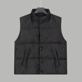 Dior Jackets 25New Nylon Jacquard Down Vest Jacket Unisex Coat