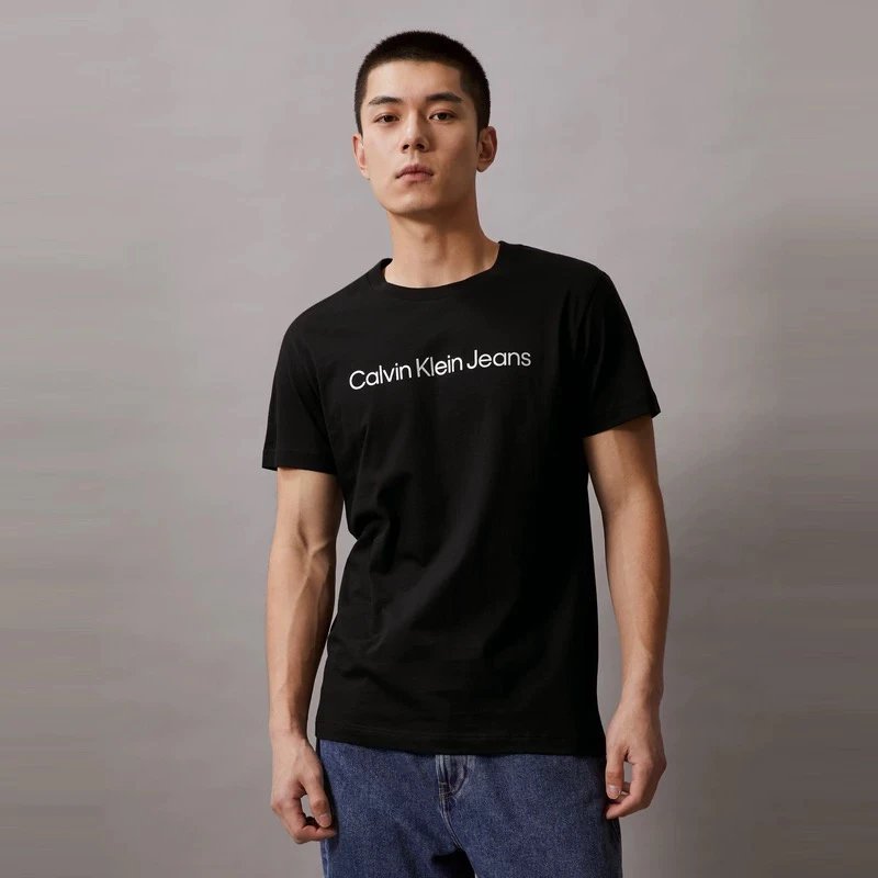 Calvin Klein T-shirt Top Version Counter Same Style Cotton Short Sleeve T T-shirt Men's and Women's Loose Bottoming Shirt2024New Summer