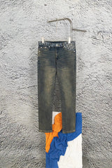 Dior Jeans Back Waist Full Print LOGO Ankle-Tied Feet Washed Blue Jeans Autumn and Winter New Men's and Women's Same Straight Long Pants Loose Casual Wide Leg High Waist