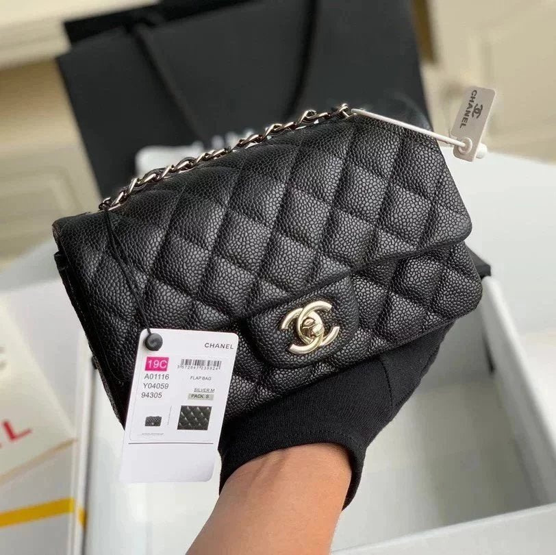 Chanel Women's Bag Top version 【Surrogate Shopping Version Genuine Goods Leather】l Classic CF Large Package mini20cm1116CF Fang Fat Flap Bag Original Sheepskin Women's Bag Chain Bag Crossbody Bag Caviar Cowhide CF20cm