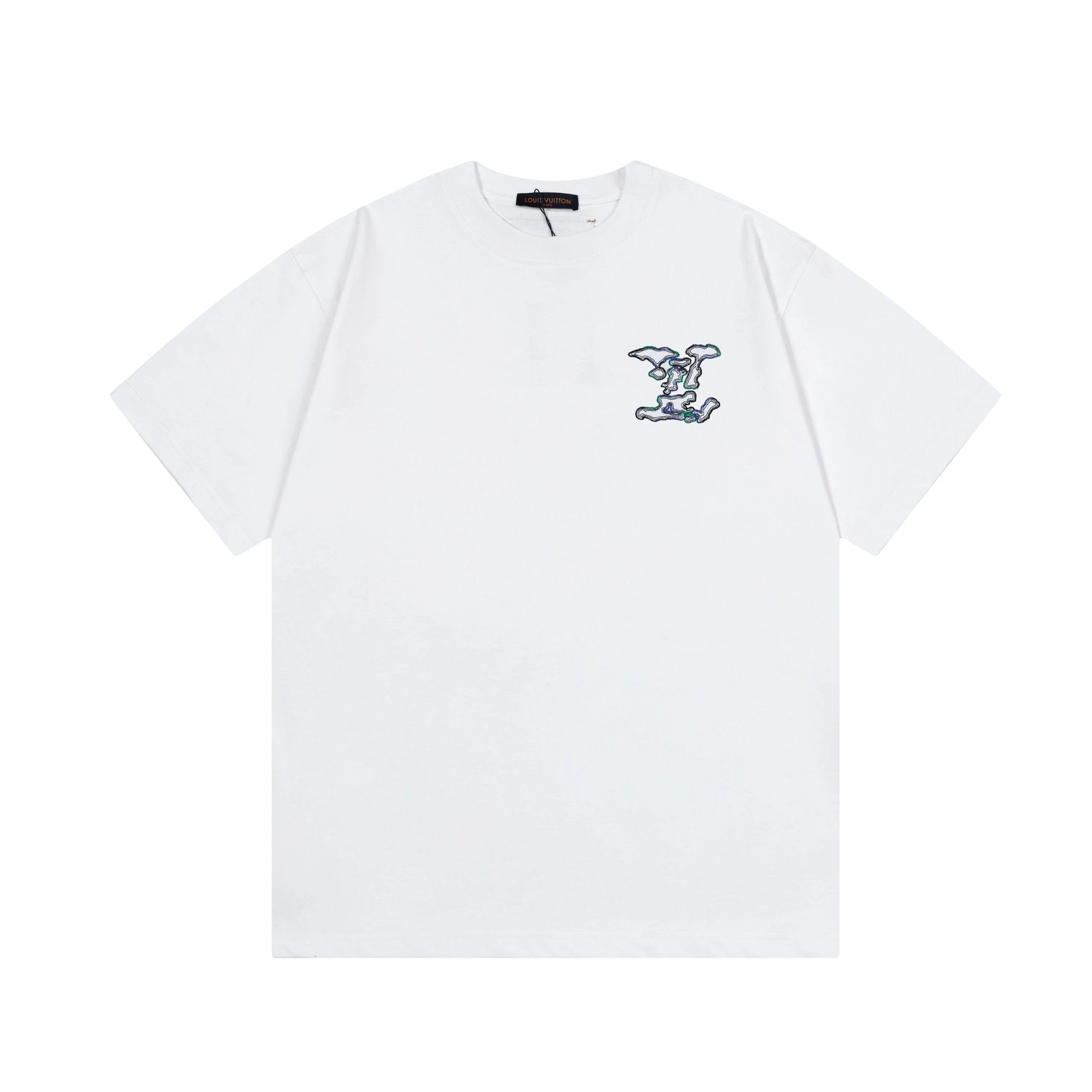 Louis Vuitton LV T-shirt Letter Cloud Embroidery on the Chest logo round Neck Short Sleeve25ss New pure cotton T Unisex T-Shirt OS Drop Shoulder Loose Fit Base Shirt Top T-Shirt Short Sleeve