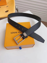 Louis Vuitton LV Belt Top version 【Counter Quality】The Most New Belt3.5cm Men's Belt Pin Buckle Men's Leather Belt with Classic Presbyopic Checkerboard Plaid Belt with Genuine Goods Packaging No Problem in and out of the Counter Versatile Casual Fashion F