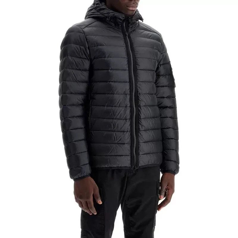 Stone Island Down Jacket Top Version Autumn and Winter New Lightweight down Jacket Men's and Women's Hooded Cardigan Coat