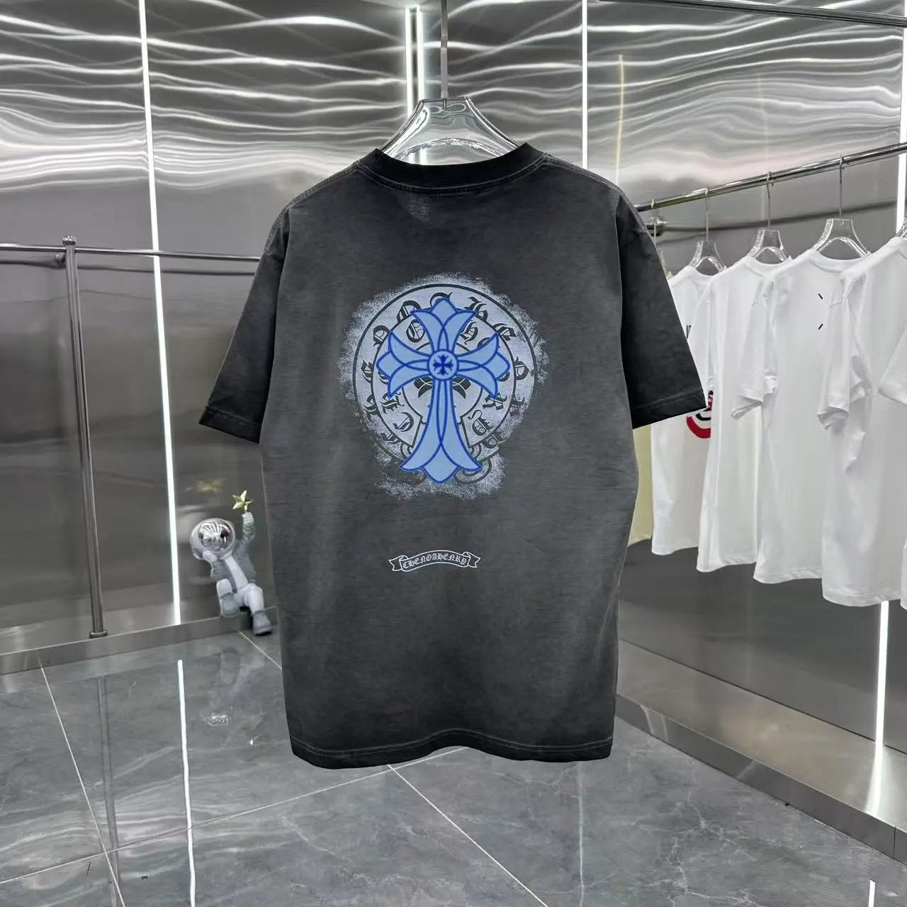 Chrome Hearts T-shirt Front and back Sanskrit print logo round Neck Short Sleeve25ss New pure cotton T Unisex T-Shirt OS Drop Shoulder Loose Fit Base Shirt Top T-Shirt Short Sleeve
