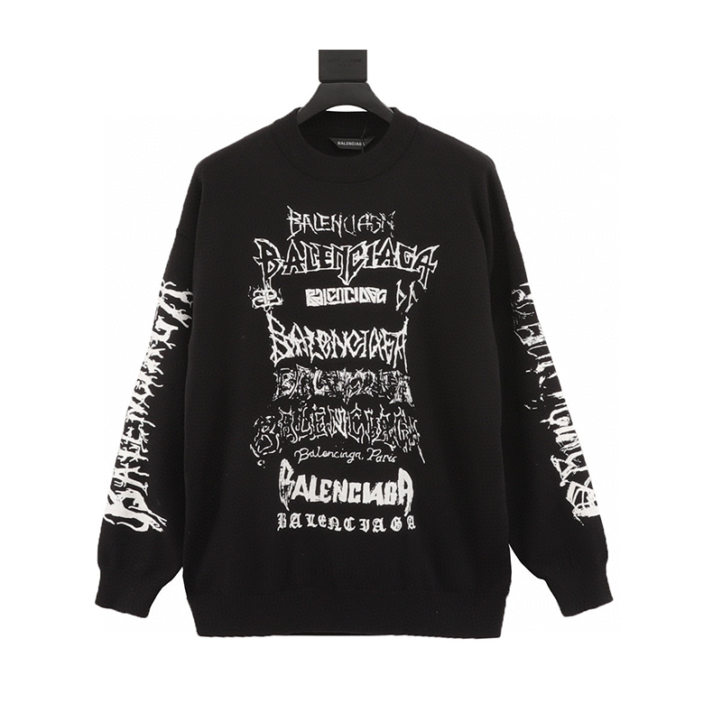 Balenciaga Sweater Flame logo Printed Sweater for Men and Women