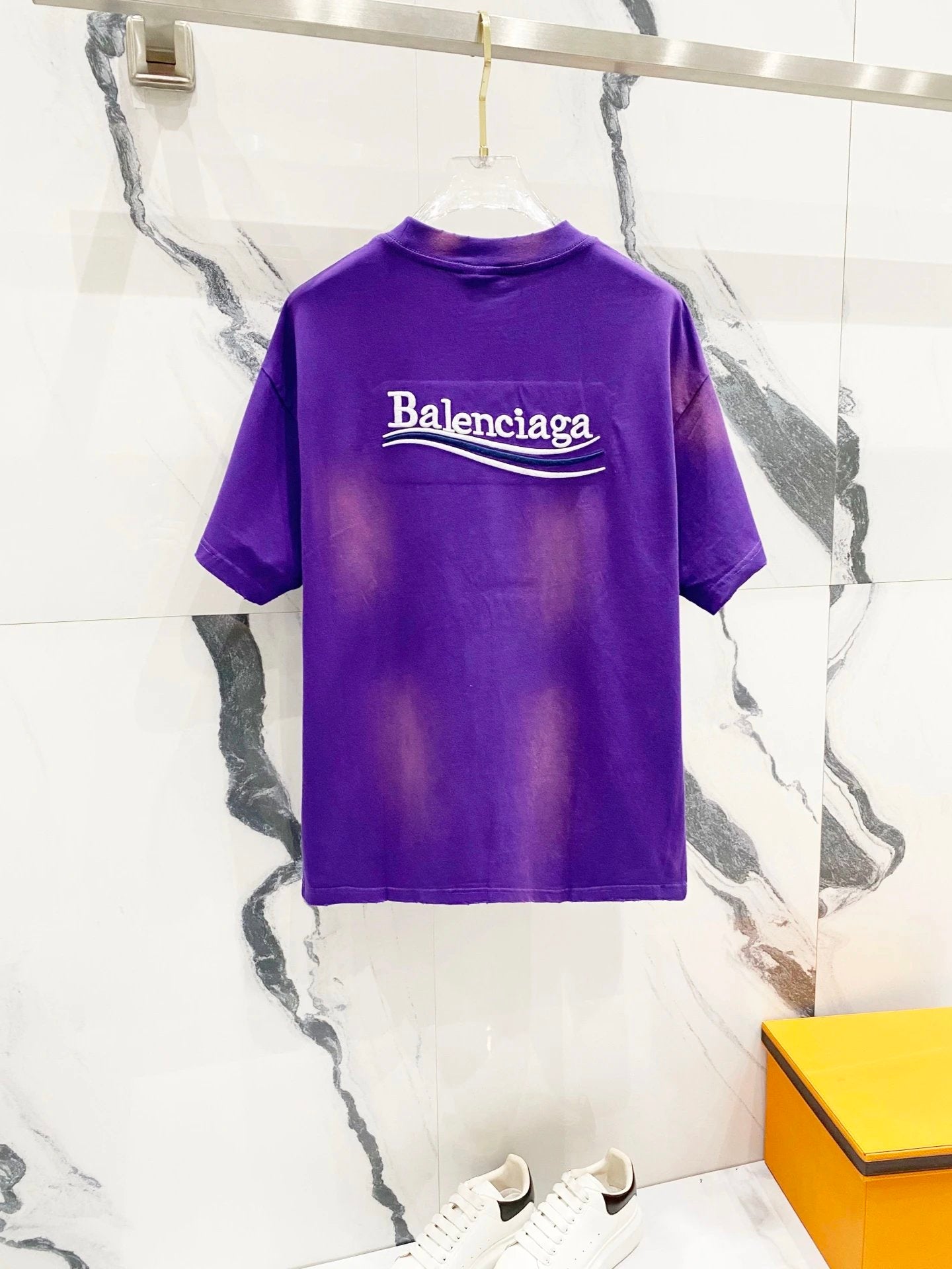 Balenciaga T-shirt Front and Back Wave Cola Letter Embroidery logo round Neck Short Sleeve25ss New pure cotton T Unisex T-Shirt OS Loose Fit Base Shirt Top Half Sleeve T-Shirt
