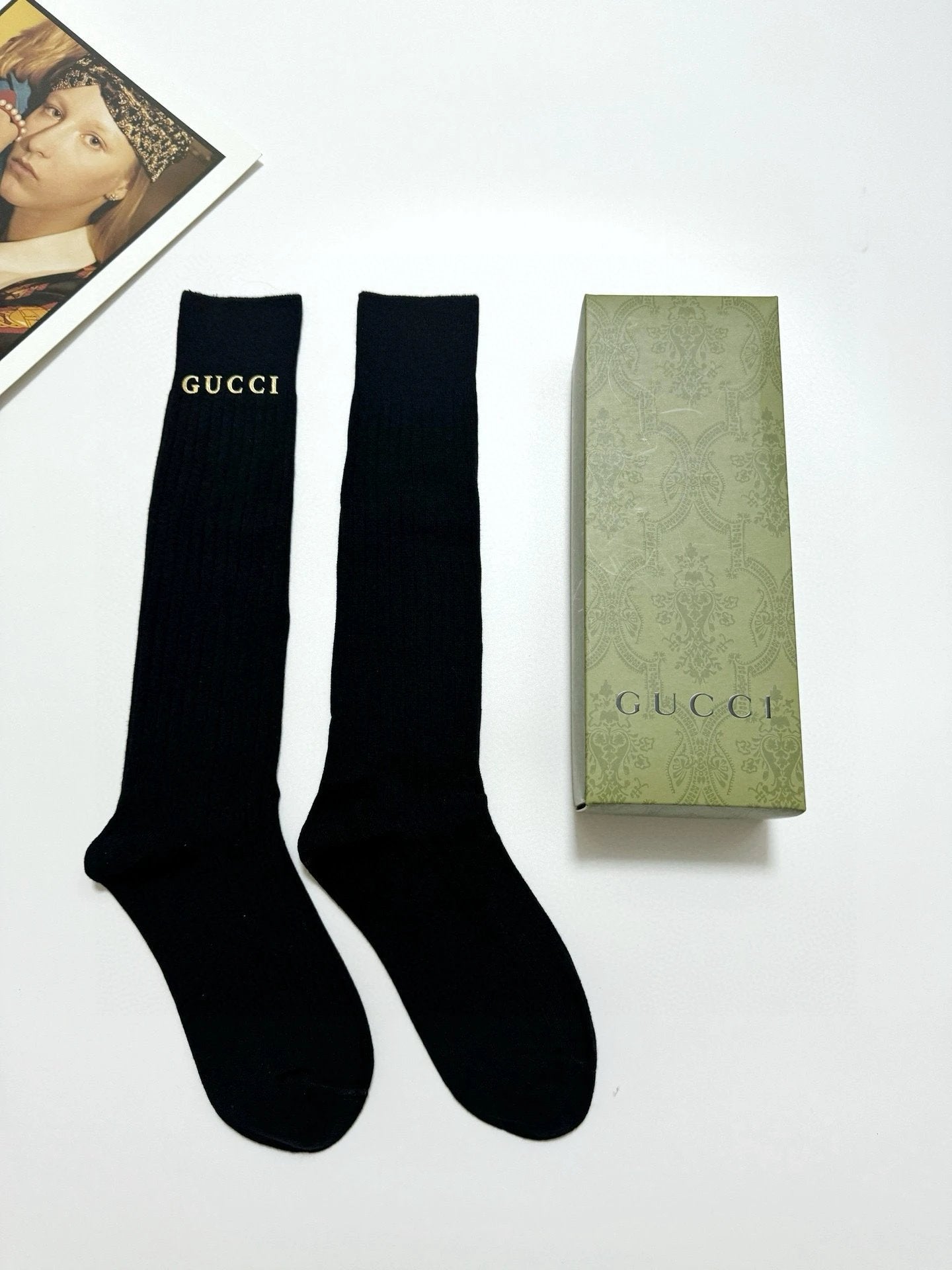 Gucci Sock 【One box, one pair】Breathable and Stylish Long Cotton Calf Socks25ss New Short Tube Cotton Socks Spring Summer Autumn Sports Casual Versatile Business Thin Deodorant Sweat-Absorbing