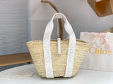 Chloe Bag Top version 【Original Version】23Summer New Straw Bag Woven Tote Bag Vegetable Basket Bag Handbag New Women's Bag Beach Bag woody Woven Basket Bag Straw Bucket Bag