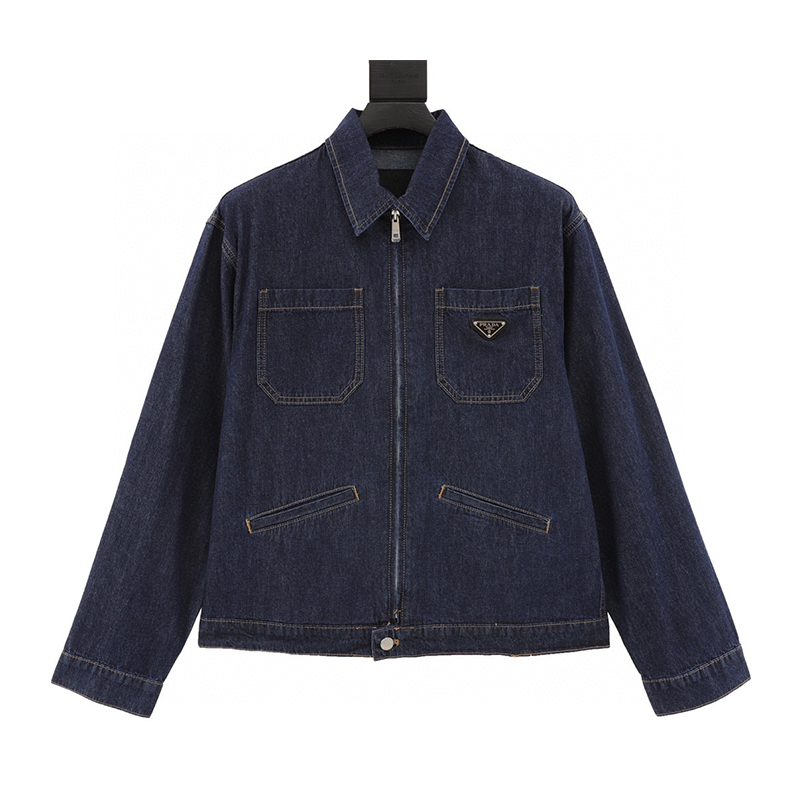 PRADA Jackets  Four-Mouth Bag Denim Coat Jacket Same Style for Men and Women