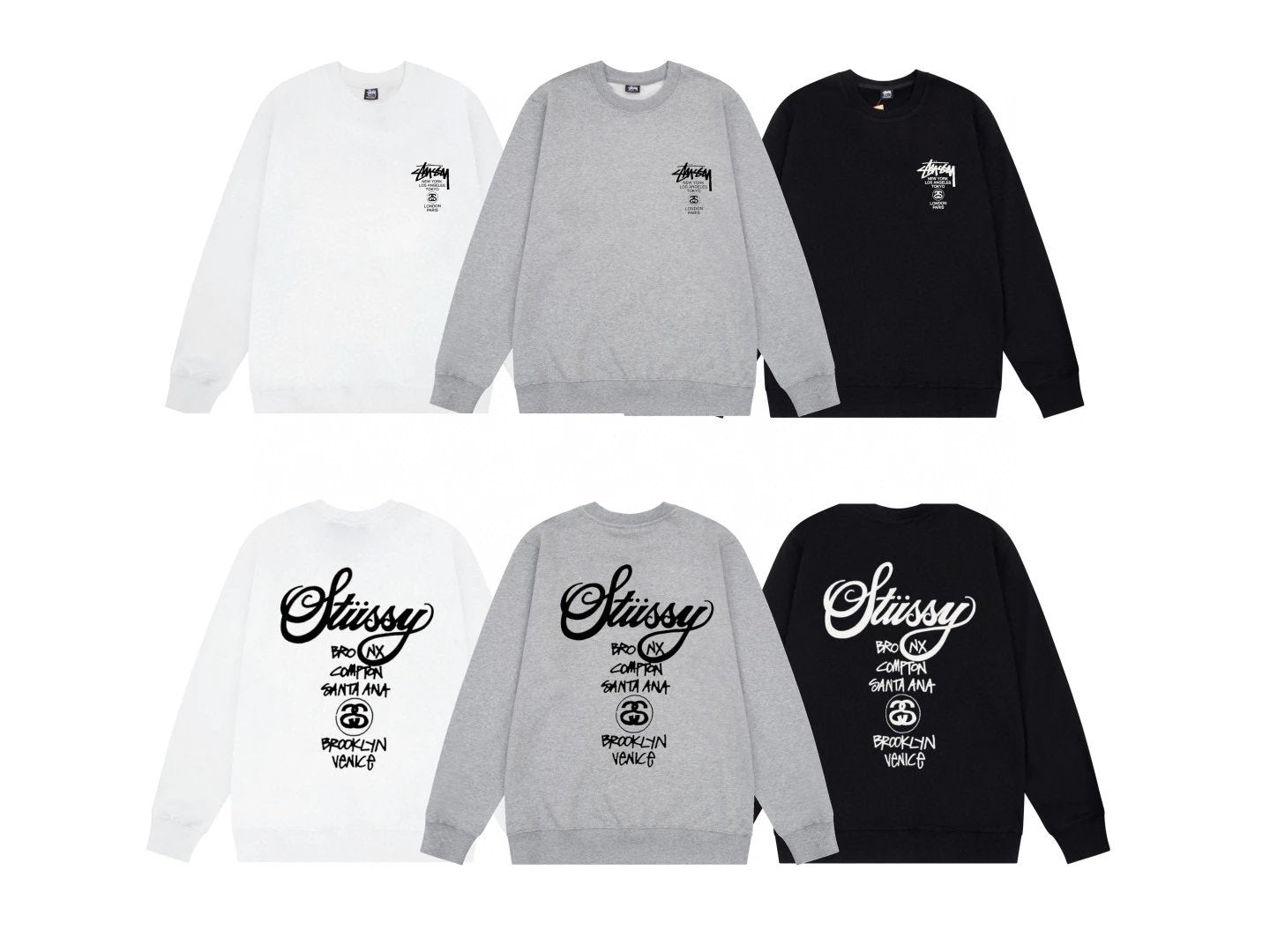 Stussy Hoodie Top Version Classic Dice Series round Neck Sweater Baby Boy and Girl Summer New