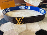 Louis Vuitton LV Belt Top version 【Counter Quality】The Most New Belt4.0cm Men's Belt Metal Buckle Men's Leather Belt with Classic Presbyopic Checkerboard Plaid Belt！Positive Trade Company Product Japanese Orders！Non-Market General Imitation，With Genuine G