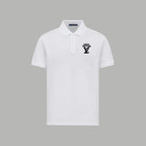 Louis Vuitton LV T-shirt Chest Letters logo Hot Drilling POLO Short Sleeve Turn-down Collar Shirt Unisex Summer Loose Fit T Business Commuter Short Sleeve Shirt Plus Size T-Shirt
