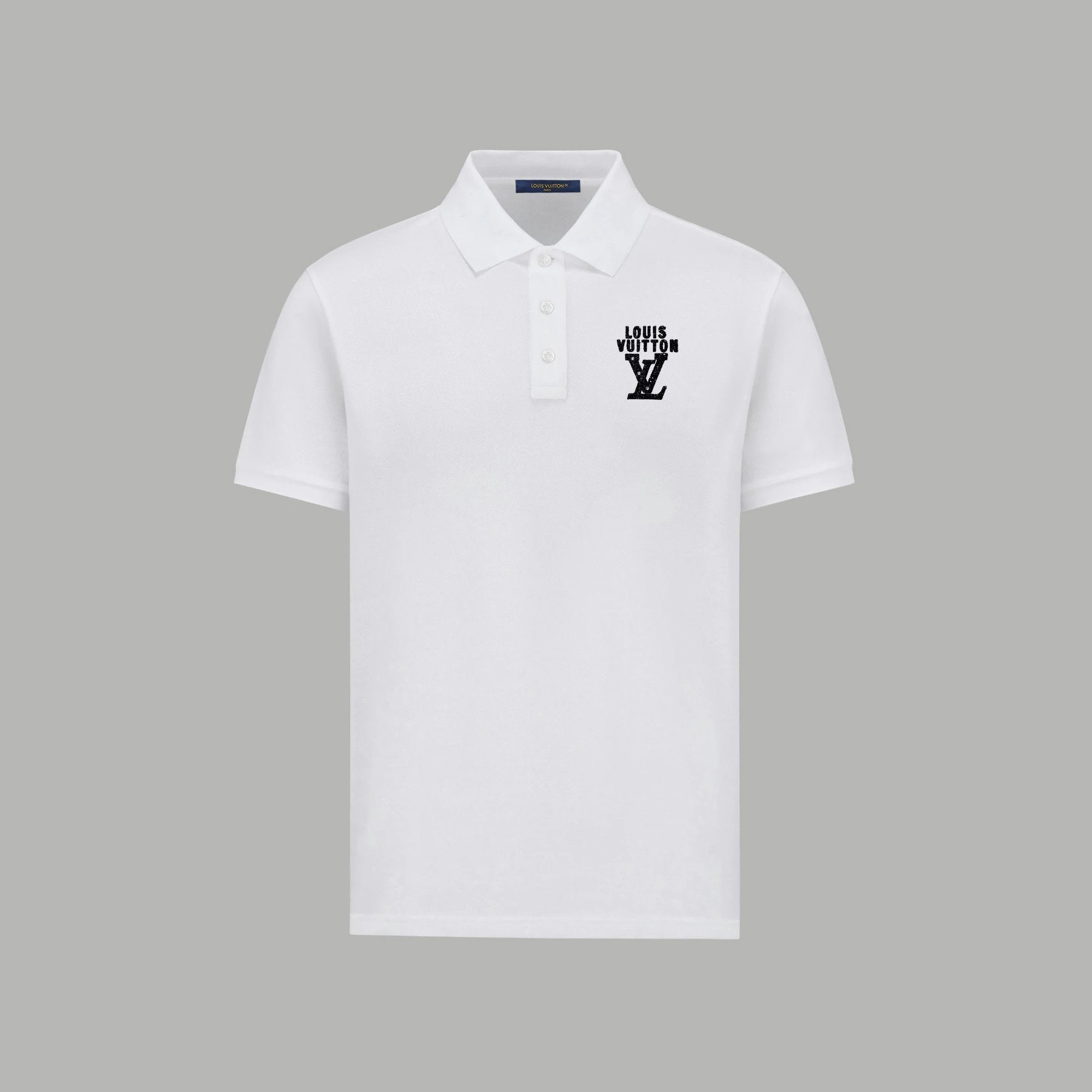 Louis Vuitton LV T-shirt Chest Letters logo Hot Drilling POLO Short Sleeve Turn-down Collar Shirt Unisex Summer Loose Fit T Business Commuter Short Sleeve Shirt Plus Size T-Shirt