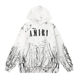 Amiri Hoodie 2024Autumn and Winter New Crack logo Printed Hoodie Same Style for Men and Women