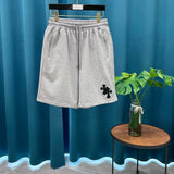 Chrome Hearts Shorts Heavy Craft Hardware Leather Patch Horse Hoof Letter Embroidery Shorts Five-Point Pants25ss New Drawstring Casual Summer Pants5Two-in-One Casual Sweatpants for Men and Women, Pure Cotton Joggers