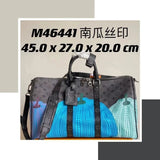 Louis Vuitton LV Travel Bag Top version 【Spot Goods】M4647146441Pumpkin Silk Screen Travel Bag Grass Room MIUSOU Cooperation keepall45Travel Bag Men's Travel Bag Luggage Bag Handbag Unisex One-Shoulder Crossboby Bag Pumpkin Bag