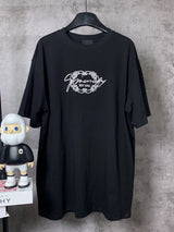 Givenchy T-shirt Chest Slogan Embroidery logo round Neck Short Sleeve25ss New Pure Cotton Unisex Style T Casual T-Shirt Base Layer Shirt OS Loose Fit Half Sleeve Top Plus Size