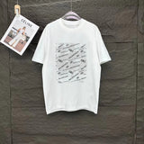 Balenciaga T-shirt English Pattern Print on the Chest logo round Neck Short Sleeve25ss New pure cotton T Unisex T-Shirt OS Drop Shoulder Loose Fit Base Shirt Top T-Shirt Short Sleeve