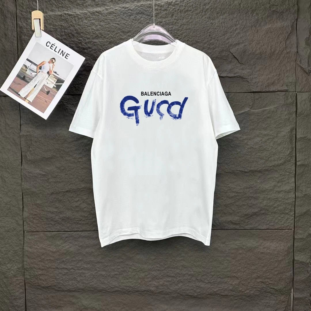 Gucci T-shirt Chest Brand Print logo round Neck Short Sleeve25ss New Pure Cotton Unisex Style T T-shirt OS Loose Fit Base Shirt Top Half Sleeve T-Shirt