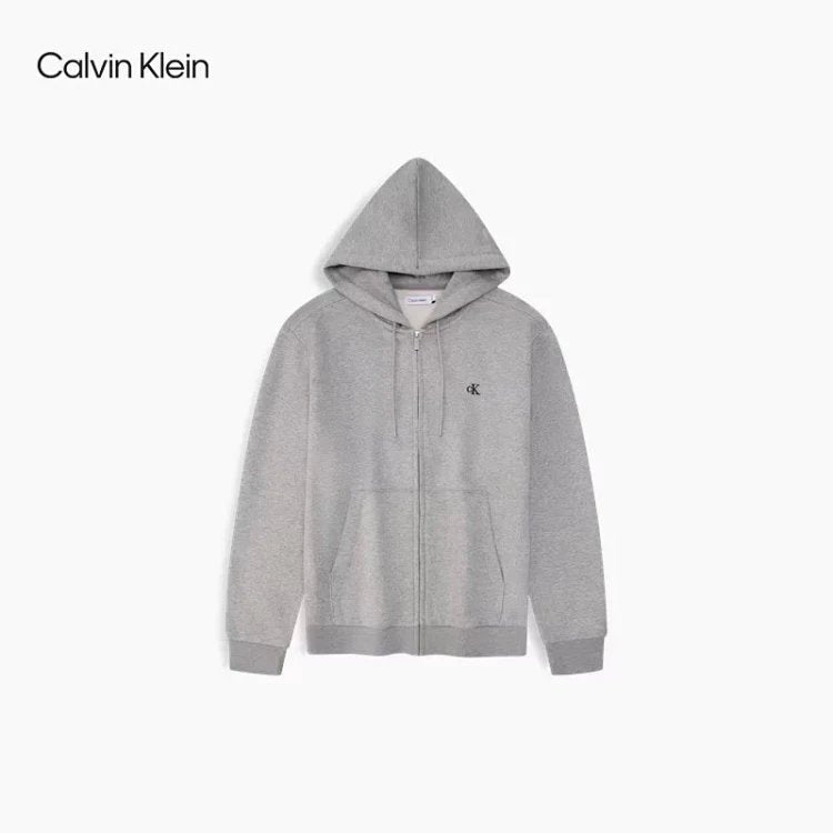 Calvin Klein Hoodie Top Version Autumn and Winter Men's and Women's Same Simple Embroidery Lettered Casual Solid Color Hooded Pullover Sweater