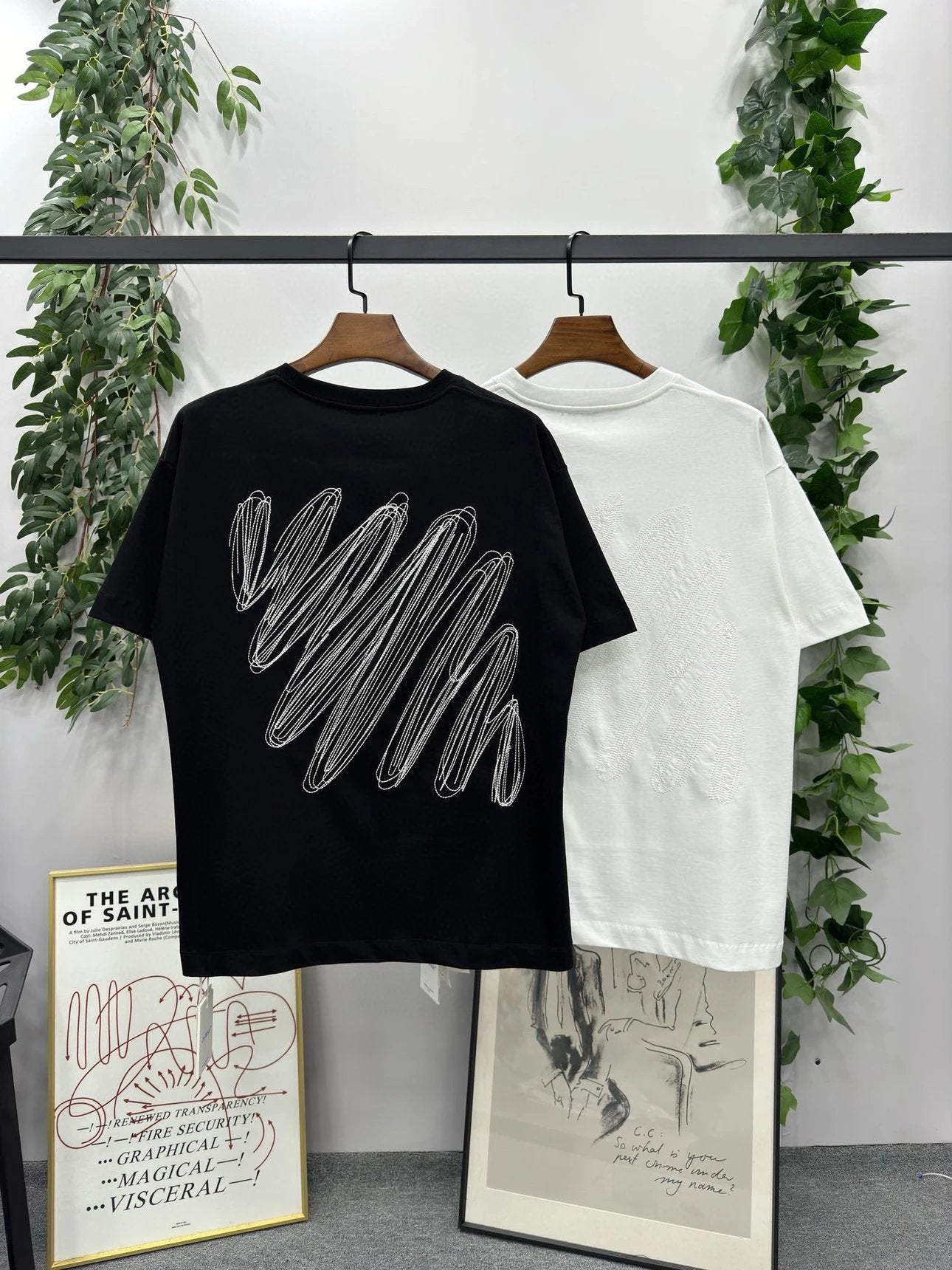 OFF-White T-shirt Top Version Counter Same Style Pure Cotton Summer Men's and Women's Same Fashion Loose All-Matching2024New Short Sleeve T T-shirt