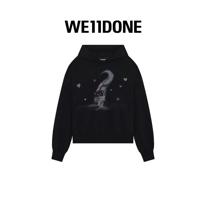 We11done Hoodie Top Version Neutral Men's and Women's Classic Teddy Bear Printed Hoodie