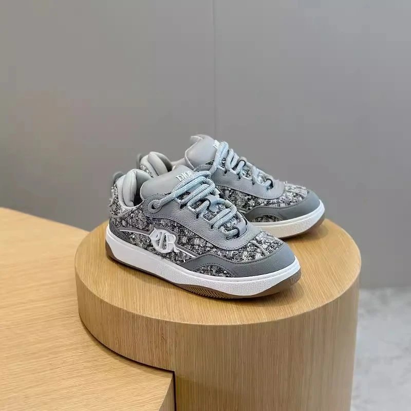 Dior Shoes Men's and Women's Casual Sneaker Letters logo Low-Top Lace-up Thick Bottom Height-Increasing Running Shoes