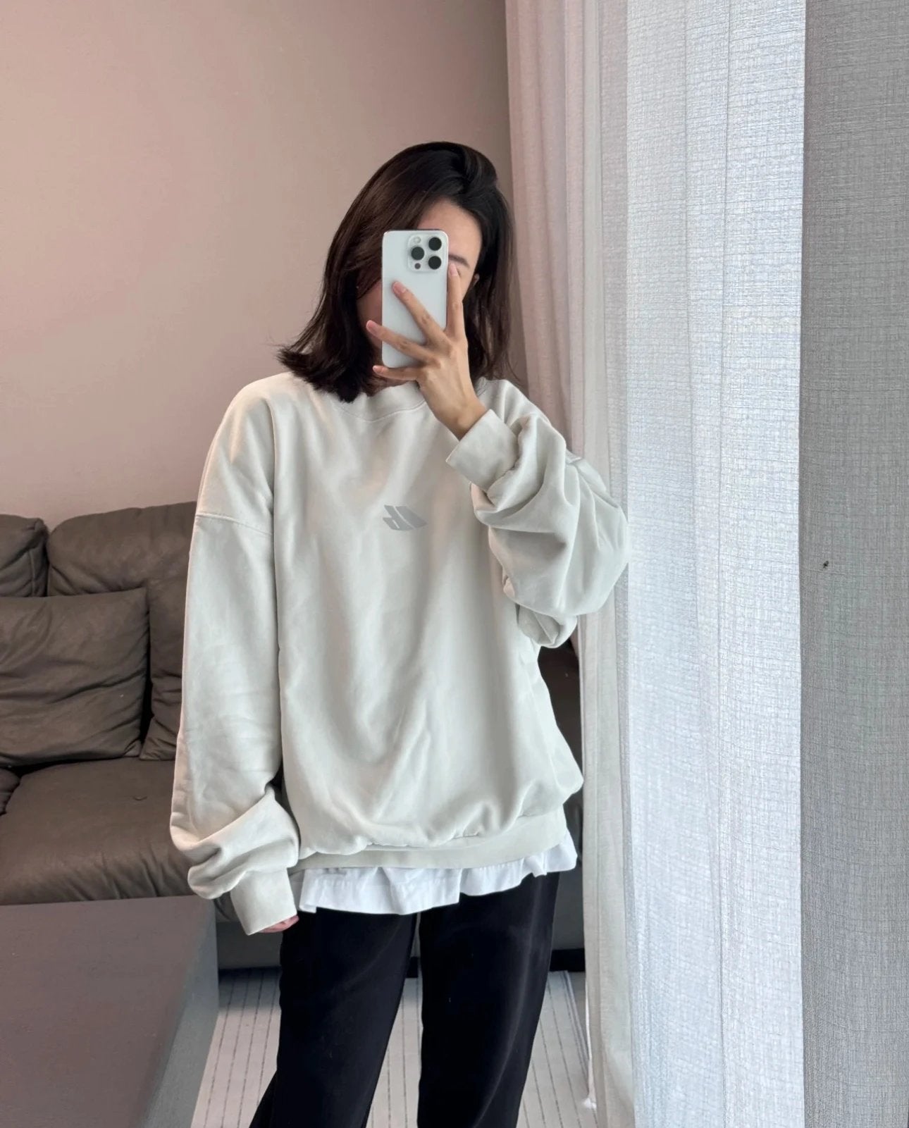 Balenciaga Hoodie 24FWIB Theme logo Laser Reflective Crewneck Sweatshirt Pullover Unisex Sports Casual Loose Fit Versatile New Autumn Winter Collection