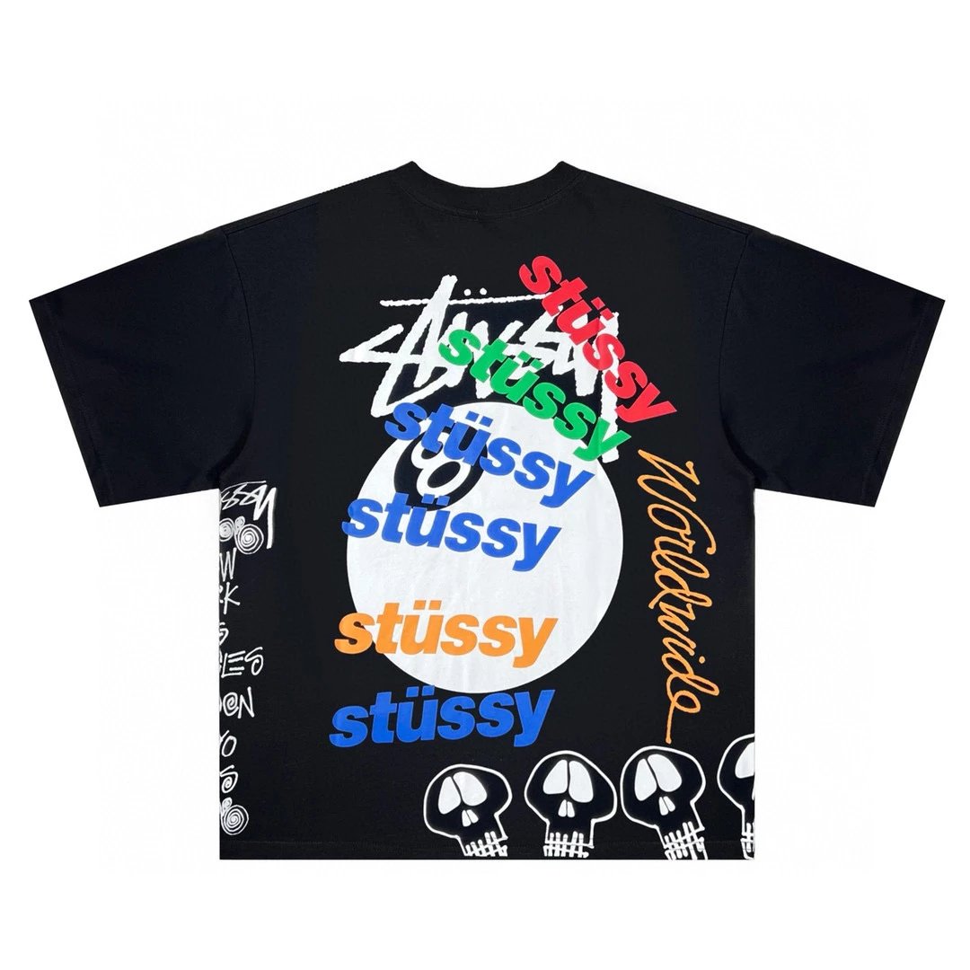 Stussy T-shirt Top Version Counter Same Style Pure Cotton Summer Men's and Women's Same Fashion Loose All-Matching2024New Short Sleeve T T-shirt