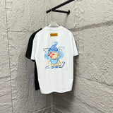 Louis Vuitton LV T-shirt Back Letter Flower Christmas Print logo round Neck Short Sleeve25ss New Pure Cotton Unisex Style T T-shirt OS Loose Fit Base Shirt Half Sleeve T-Shirt Top Half Sleeve