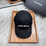 Givenchy Hat Letter Printing logo Baseball Cap Sun Protection Visor Cap Large Head Circumference Versatile Sports Hat Slimming Face Curved Brim Unisex Couple Style