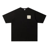 LOEWE T-shirt Color-blocked Towel Embroidery on the Chest LOGO round Neck Short Sleeve25ss New pure cotton T Unisex T-Shirt OS Loose Fit Base Shirt Top Half Sleeve T-Shirt