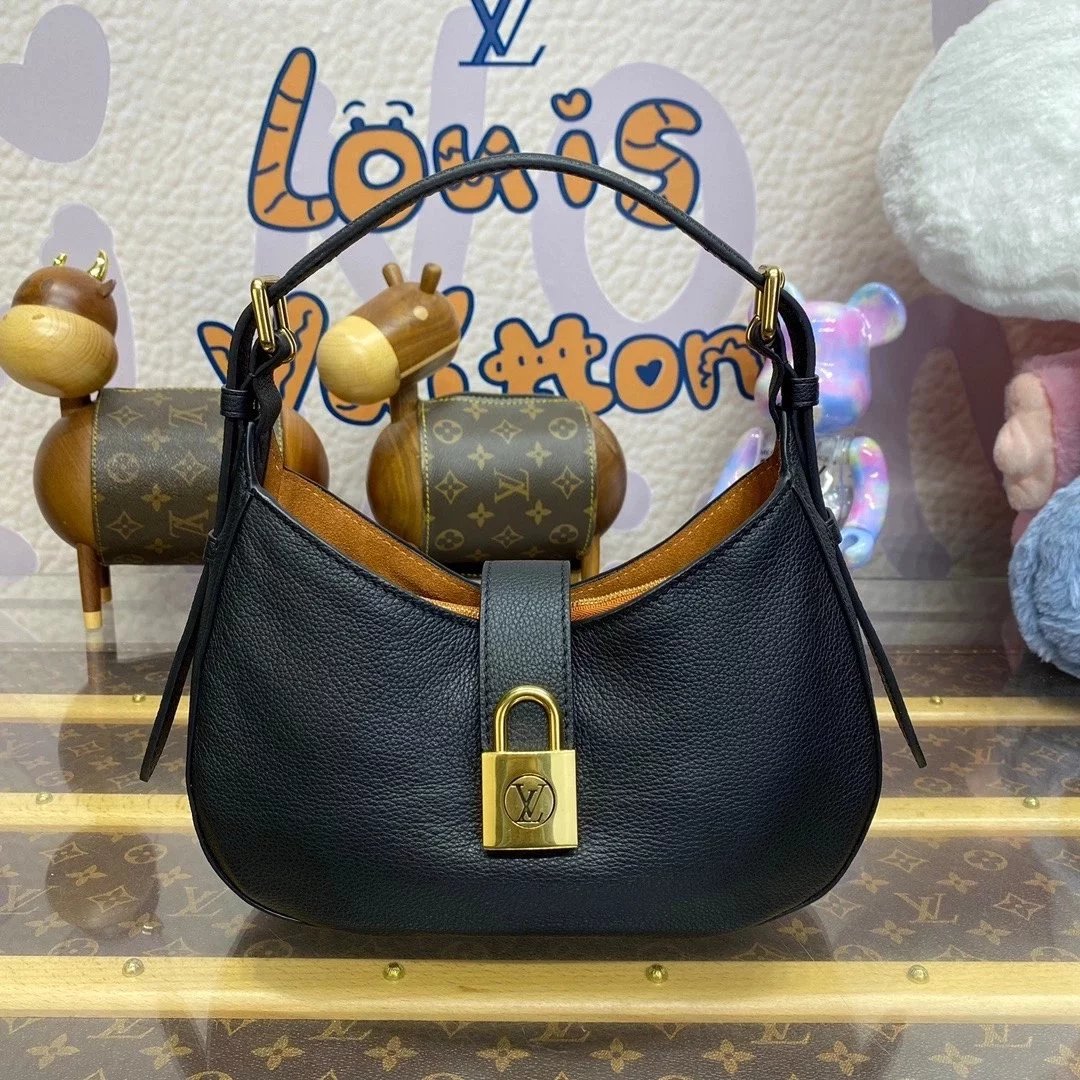 Louis Vuitton LV Women's Bag Top version 【Super Original Leather】M24611M24885M24990Lowkeyshoulderbag Handbag24Spring and Summer New hobo Underarm Bag Lock Head Shoulder Bag